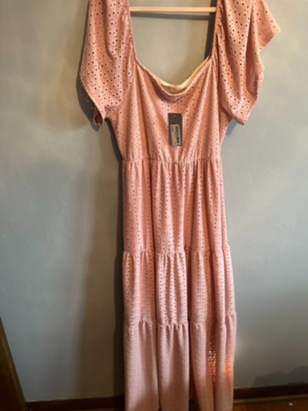 Haptics Pink Eyelet Maxi Dress - Size 1x - NWT